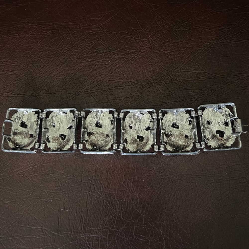 Vintage Sarah Coventry Antique Floral Silver Tone Bracelet, Signed - Picture 7 of 12